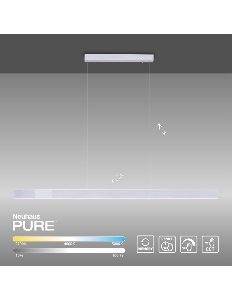Paul Neuhaus Pure Lume Lampa Wisząca Aluminium 2738-95