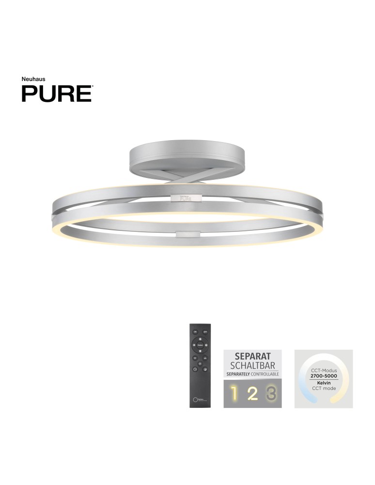 Paul Neuhaus Pure Loop Lampa Sufitowa Aluminium 6552-95