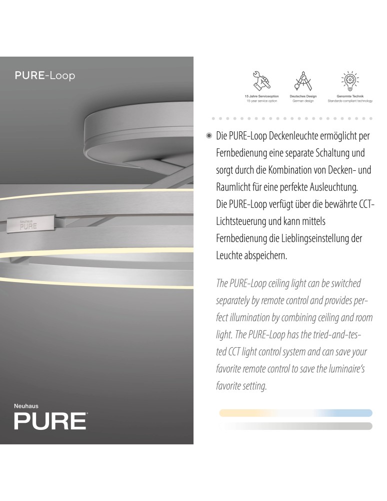 Paul Neuhaus Pure Loop Lampa Sufitowa Aluminium 6552-95