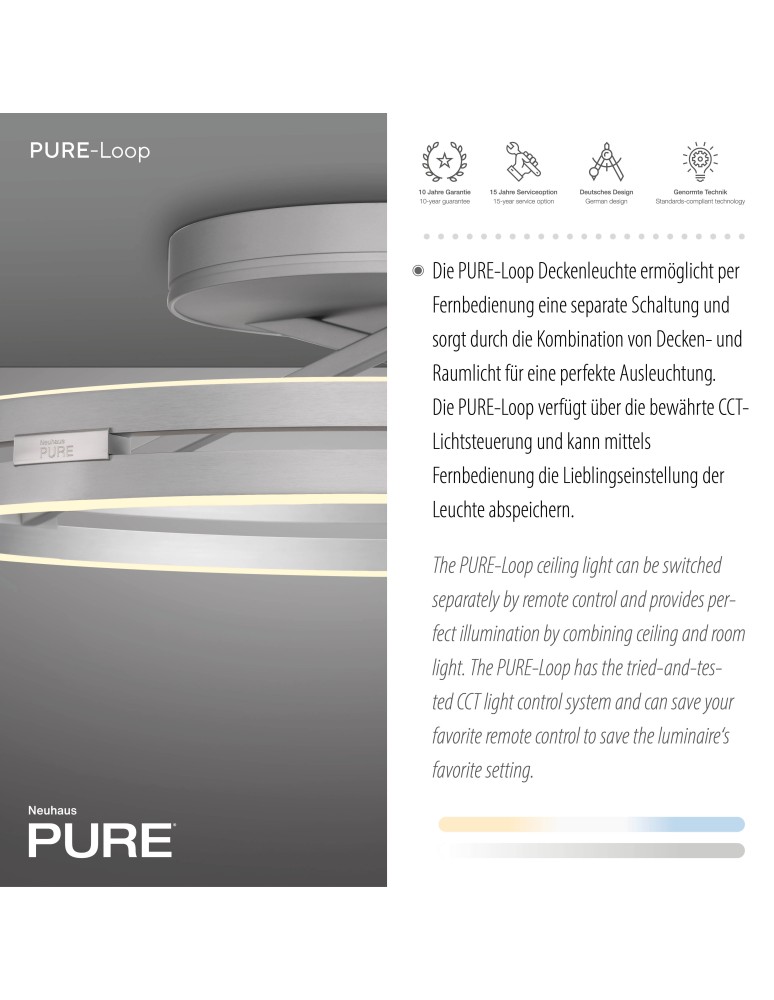 Paul Neuhaus Pure Loop Lampa Sufitowa Aluminium 6552-95