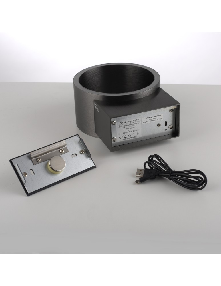 Paul Neuhaus Pure Clipse Kinkiet Szary 8561-15