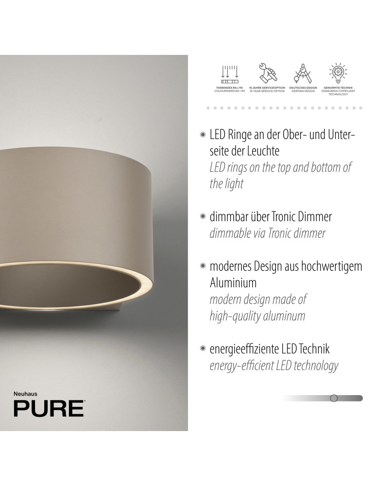 Paul Neuhaus Pure Clipse Kinkiet Brązowy 8561-97