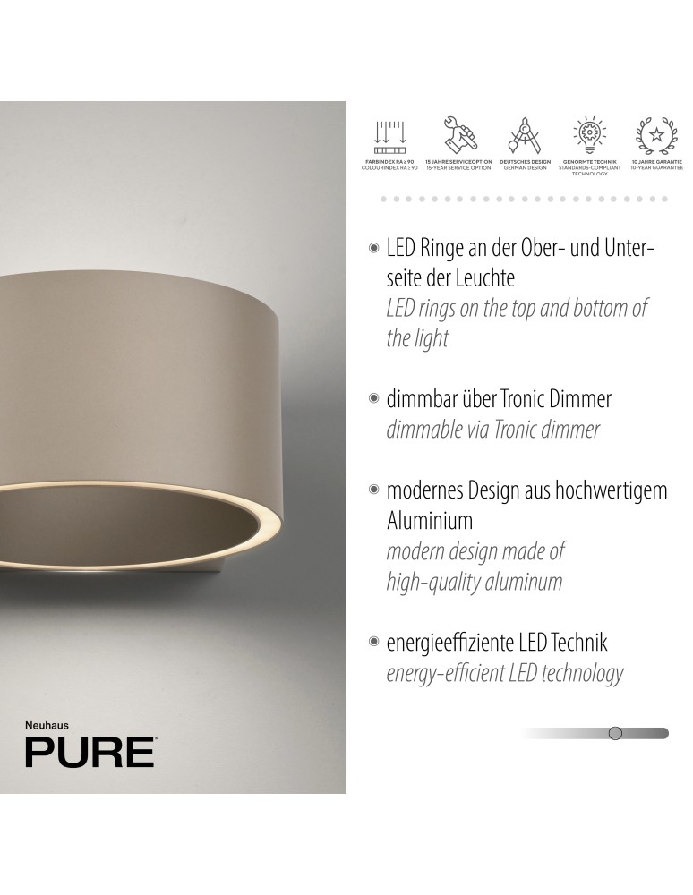 Paul Neuhaus Pure Clipse Kinkiet Brązowy 8561-97