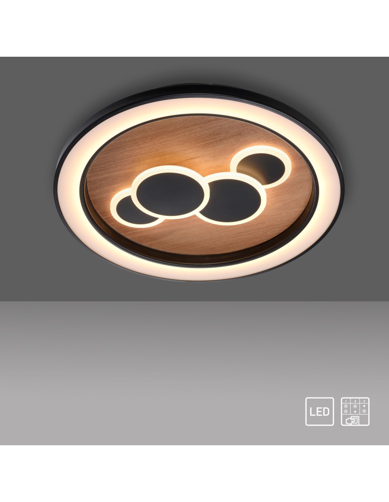 Paul Neuhaus Eliza Lampa Sufitowa Drewno/Czarny 6284-79