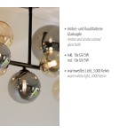 Paul Neuhaus Popsicle Lampa Sufitowa Smoky/Bursztyn 6583-18