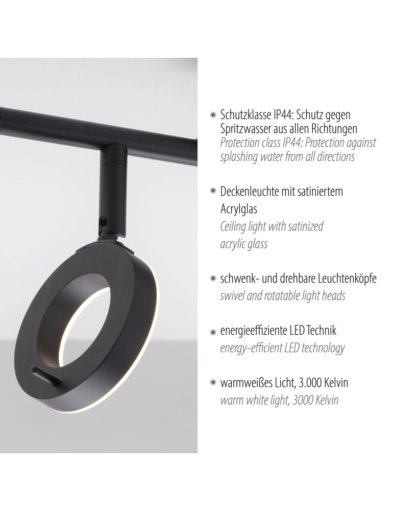 Paul Neuhaus Sileda Lampa Sufitowa Czarny 6781-13