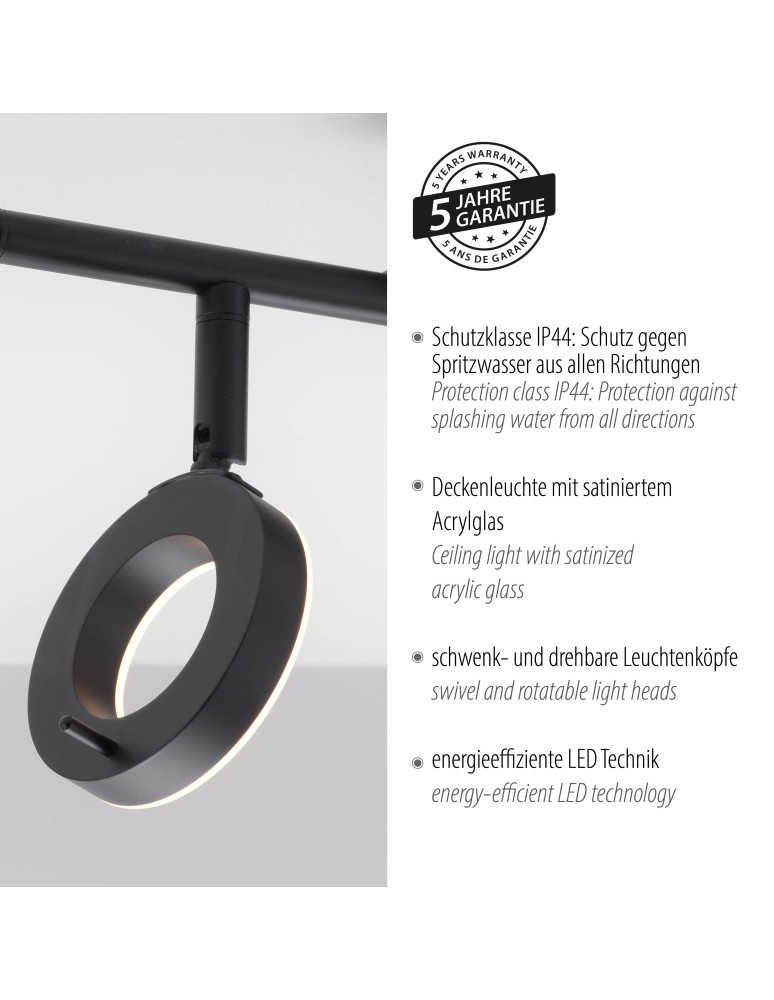 Paul Neuhaus Sileda Lampa Sufitowa Czarny 6781-13