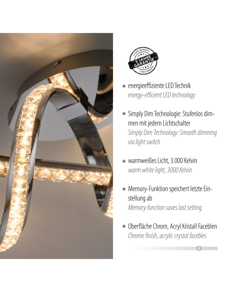 Paul Neuhaus Tanja Lampa Sufitowa Chrom 8321-17
