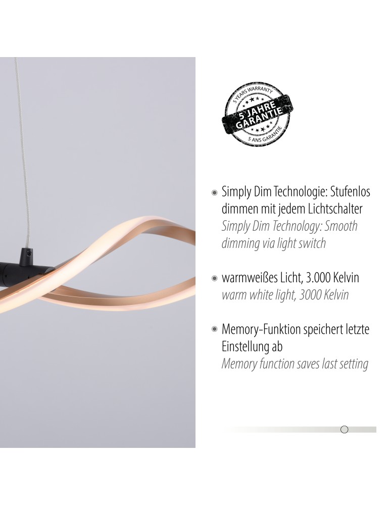 Paul Neuhaus Polia Lampa Wisząca Czarny/Złoty 9142-18