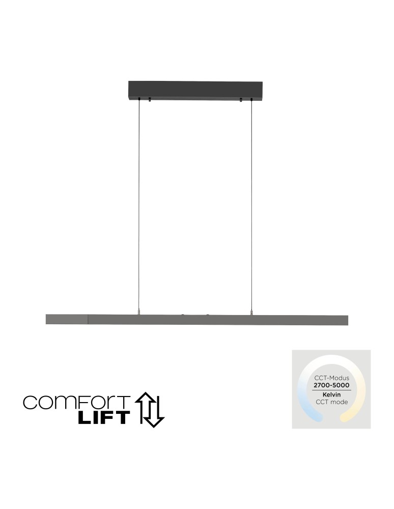 Paul Neuhaus Adriana Comfort Lift Lampa Wisząca Antracyt 2598-13
