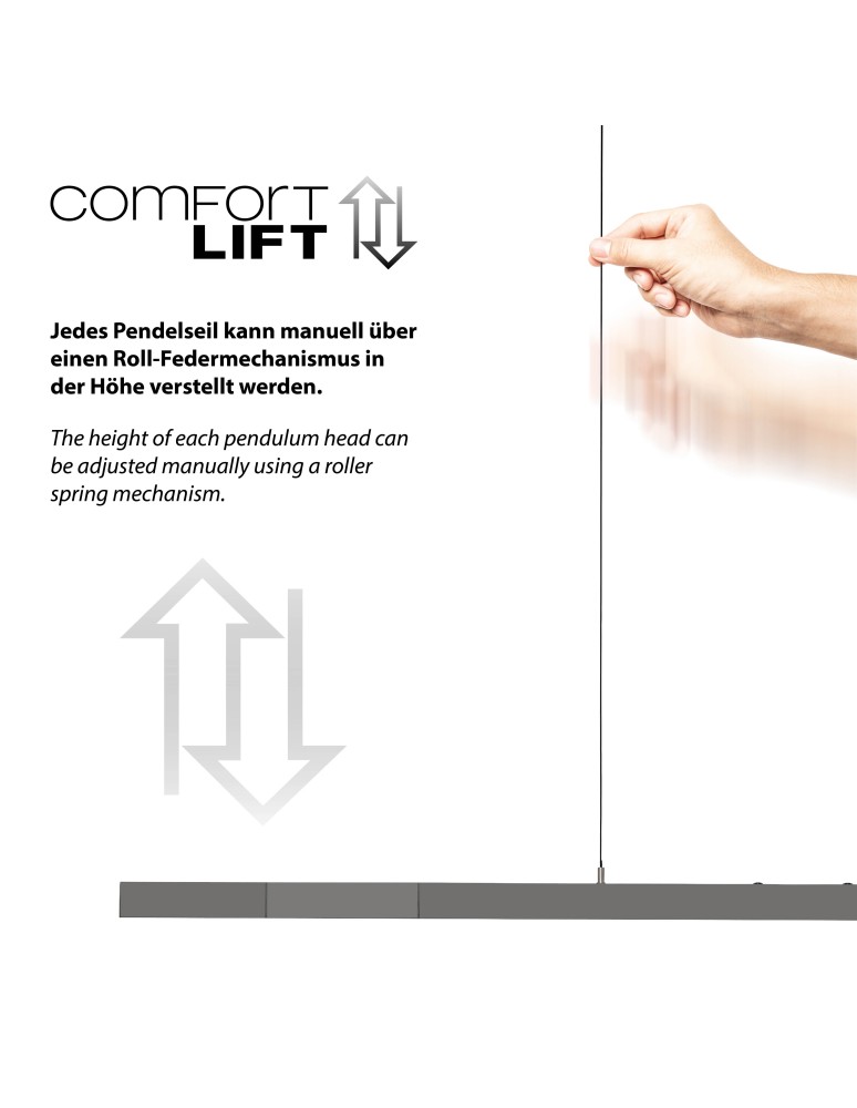 Paul Neuhaus Adriana Comfort Lift Lampa Wisząca Antracyt 2598-13
