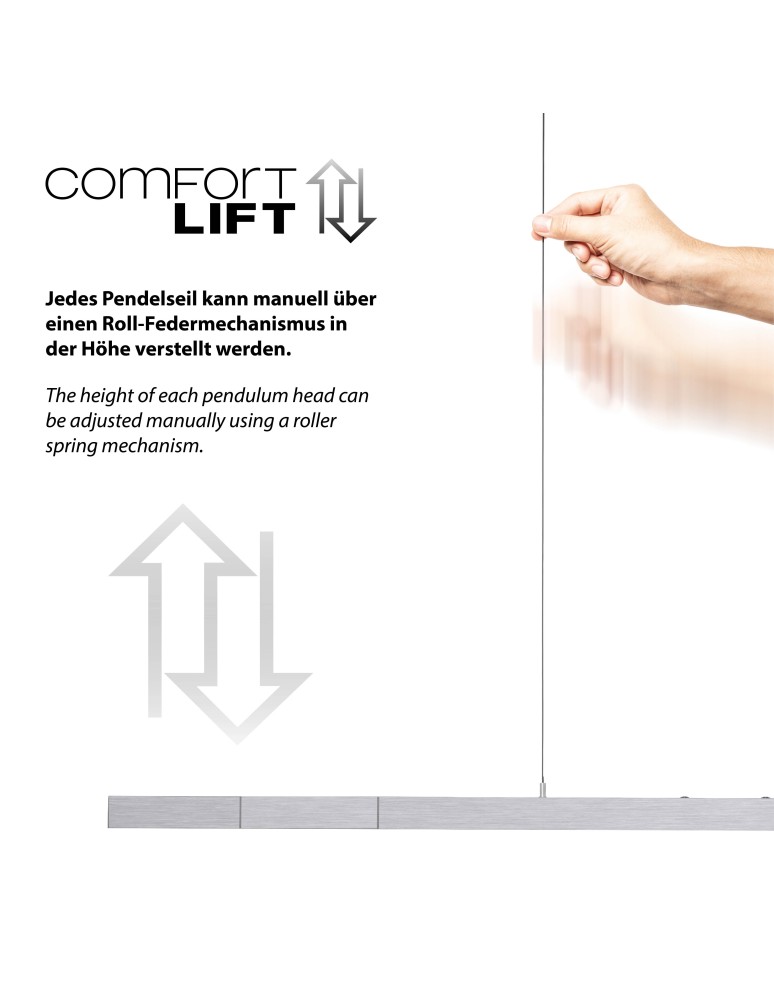 Paul Neuhaus Adriana Comfort Lift Lampa Wisząca Srebrny 2598-95