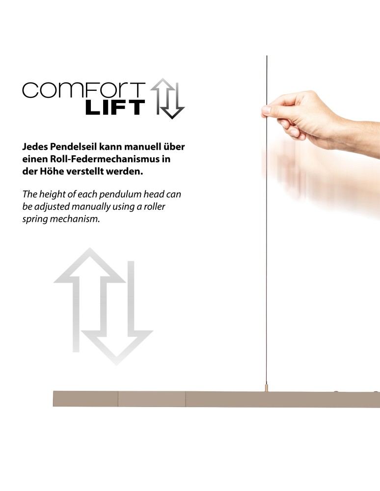 Paul Neuhaus Adriana Comfort Lift Lampa Wisząca Mosiądz 2598-97