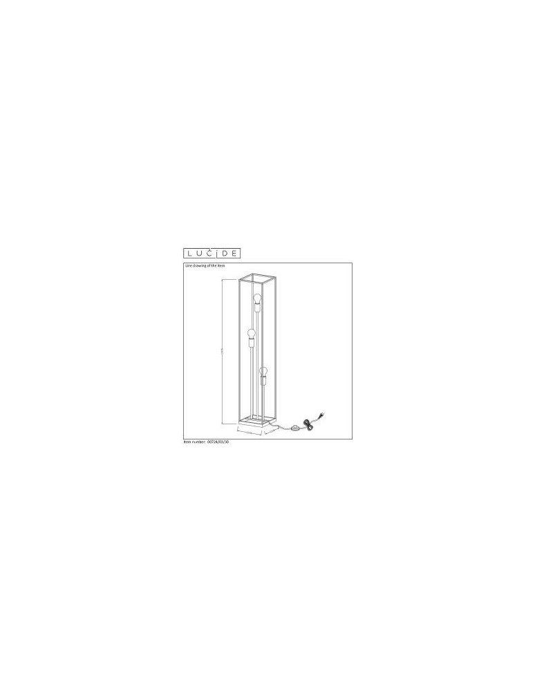 Loft floor lamps - industrial - Lucide RUBEN Floor lamp 3xE27 satin black brass 00724/03/30 - product kolory-swiatla.pl 9
