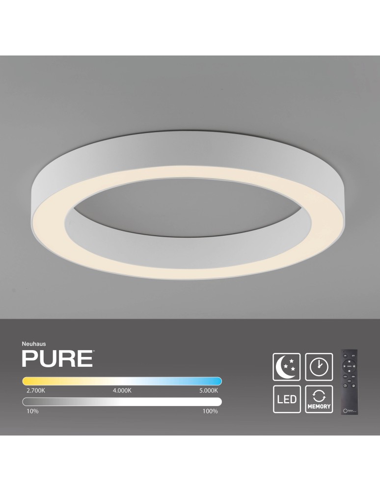 Paul Neuhaus Pure Lines Round Lampa Sufitowa Biała 6310-16