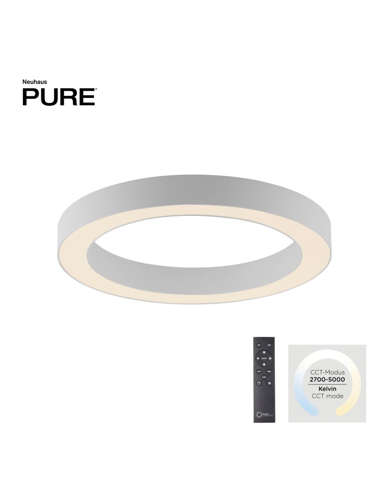 Paul Neuhaus Pure Lines Round Lampa Sufitowa Biała 6310-16