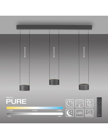 Paul Neuhaus Pure Clipse Lampa Wisząca Szara 2473-15 - product 2