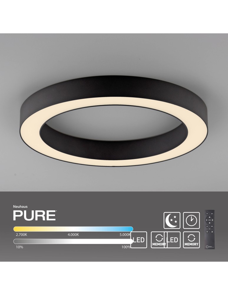 Paul Neuhaus Pure Lines Roud Lampa Sufitowa Grafitowa 6310-13