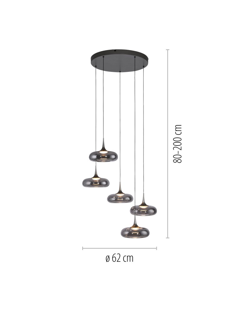 Paul Neuhaus Posh Lampa Wisząca Szara 15694-15