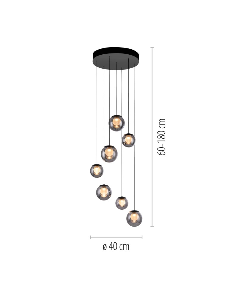 Paul Neuhaus Pure Popup Lampa Wisząca Szara 2587-15