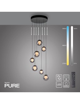 Paul Neuhaus Pure Popup Lampa Wisząca Szara 2587-15