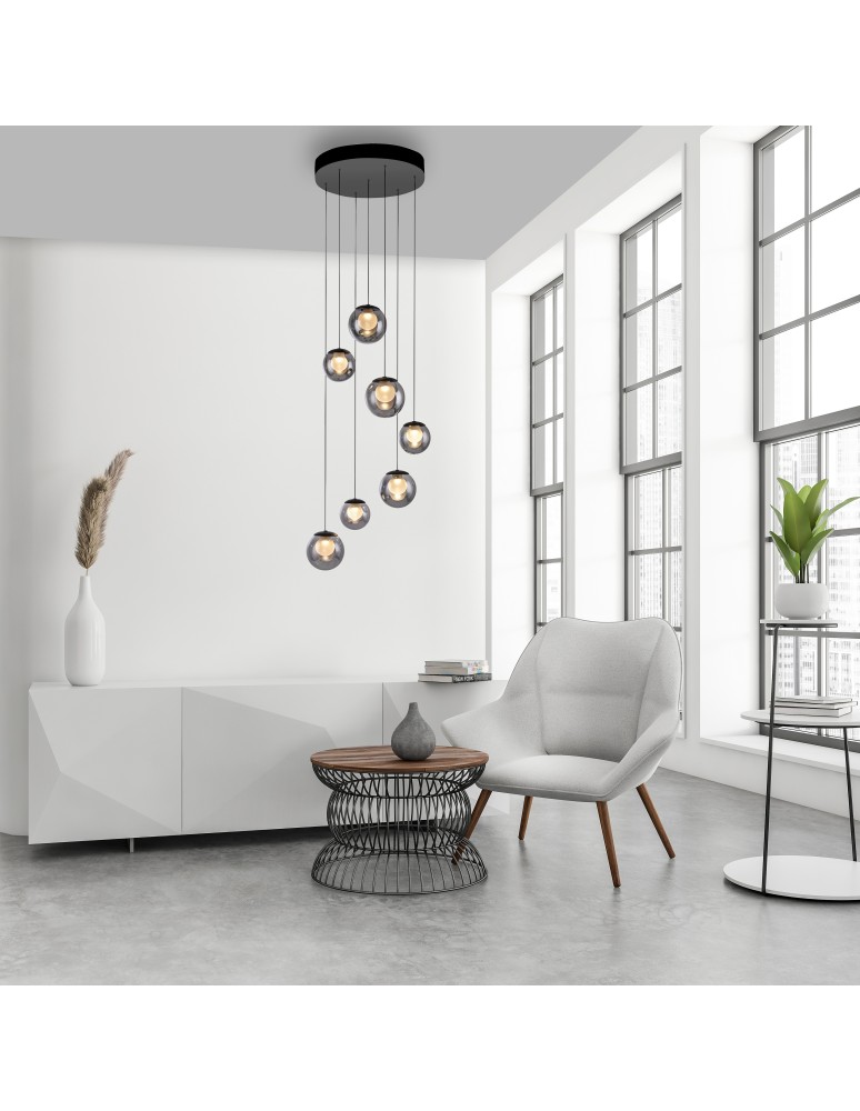 Paul Neuhaus Pure Popup Lampa Wisząca Szara 2587-15