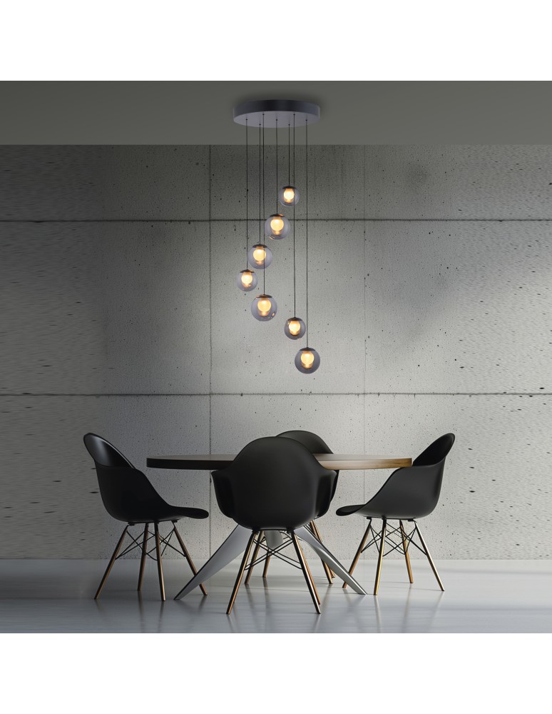 Paul Neuhaus Pure Popup Lampa Wisząca Szara 2587-15