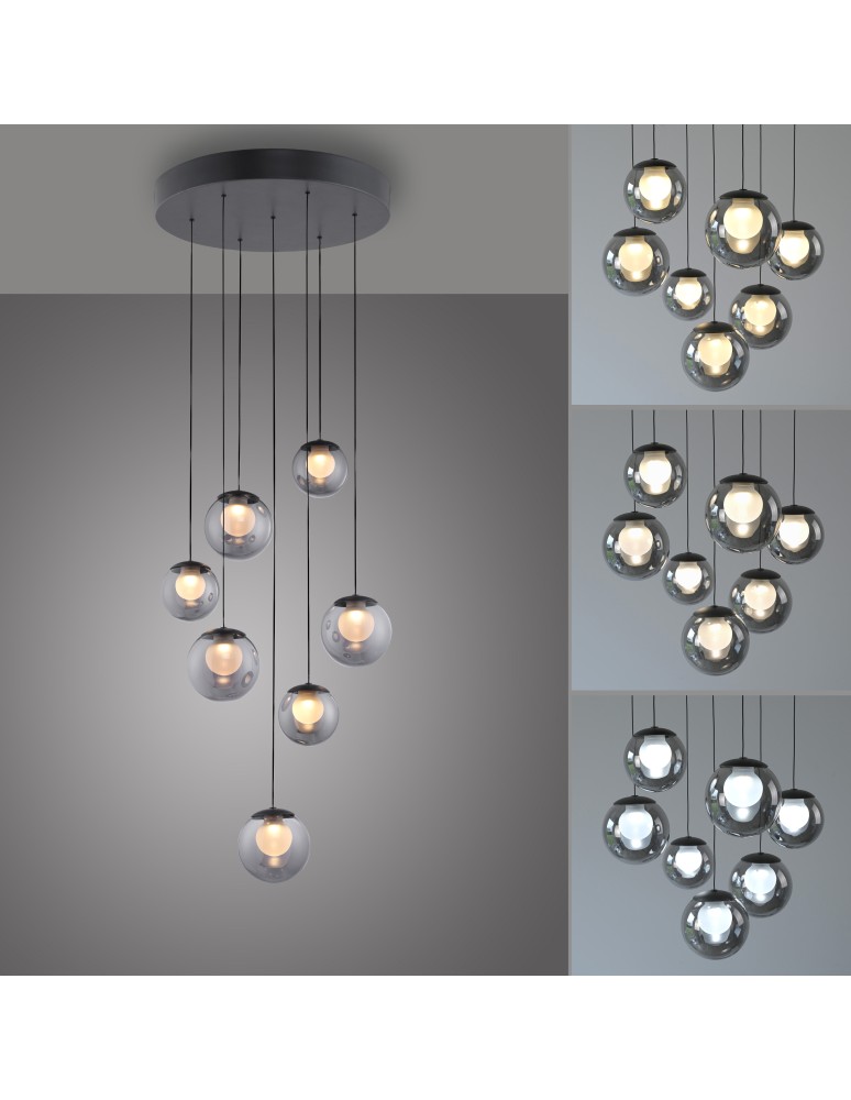 Paul Neuhaus Pure Popup Lampa Wisząca Szara 2587-15