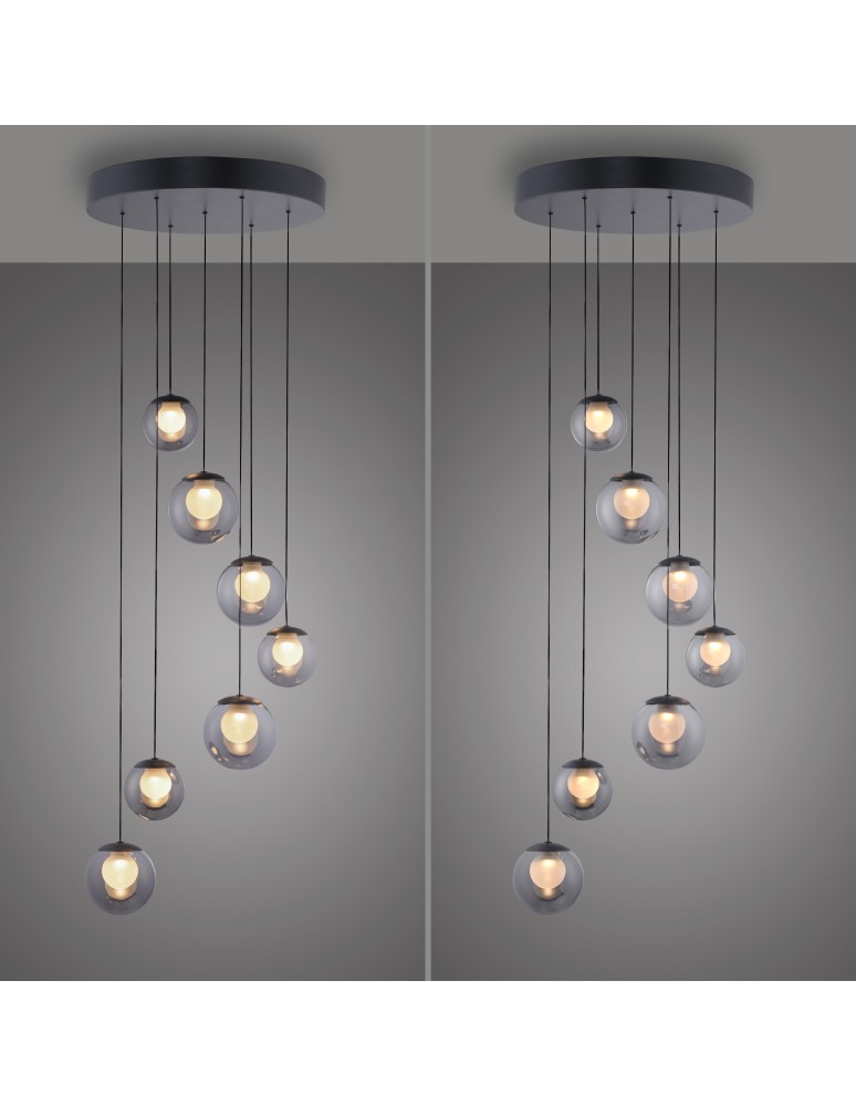 Paul Neuhaus Pure Popup Lampa Wisząca Szara 2587-15