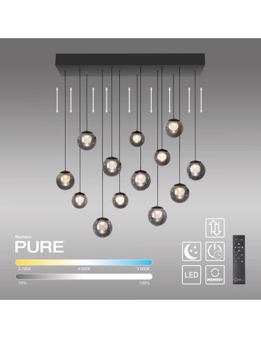 Paul Neuhaus Pure Popup Lampa Wisząca Szara 2590-15 - product 2