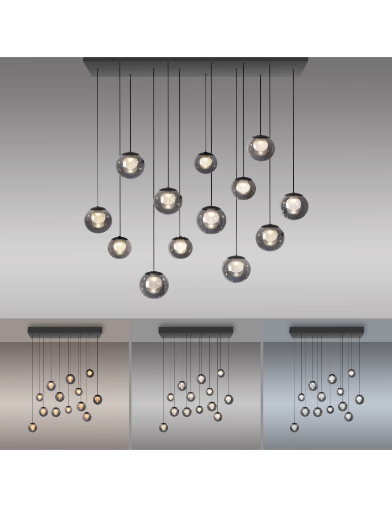 Paul Neuhaus Pure Popup Lampa Wisząca Szara 2590-15