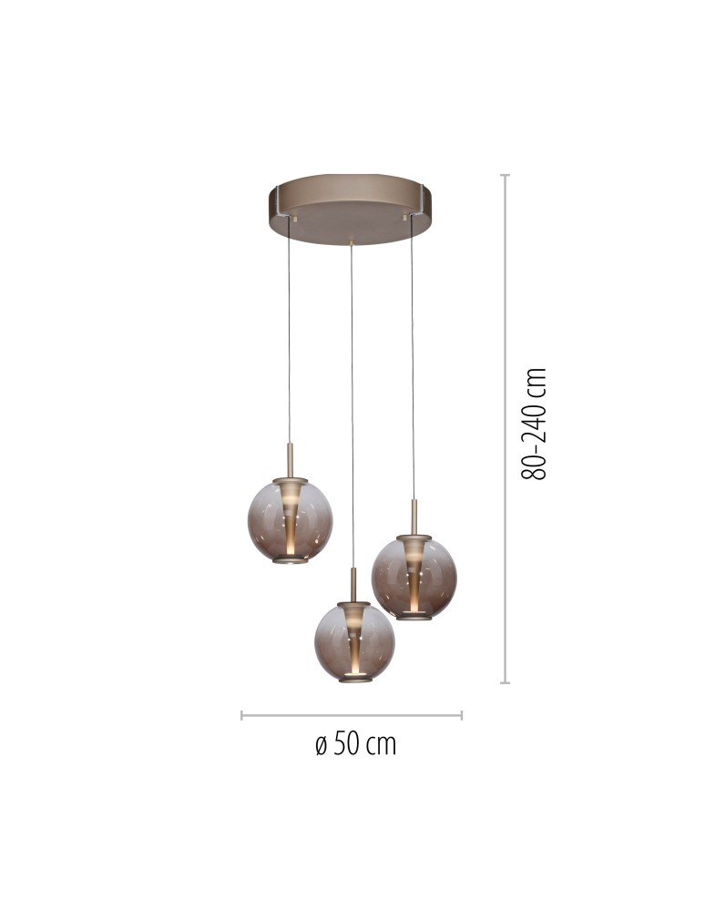 Paul Neuhaus Pure E-Infinity Lampa Wisząca Brązowy 2222-97