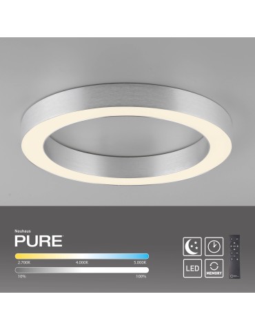 Paul Neuhaus Pure Lines Round Lampa Sufitowa Stalowa 6310-95 - product 2