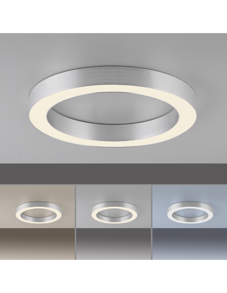 Paul Neuhaus Pure Lines Round Lampa Sufitowa Stalowa 6310-95