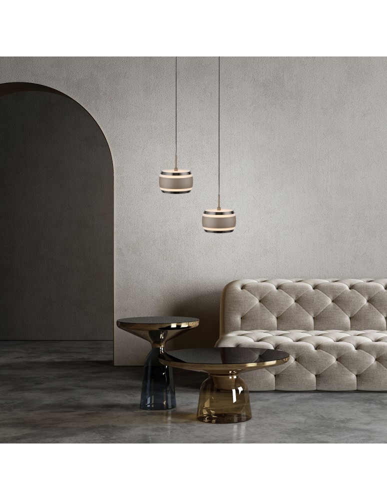 Paul Neuhaus Pure Falling Rings Lampa Wisząca Brązowa/Chrom 2503-97