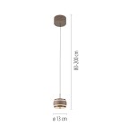 Paul Neuhaus Pure Falling Rings Lampa Wisząca Brązowa/Chrom 2503-97