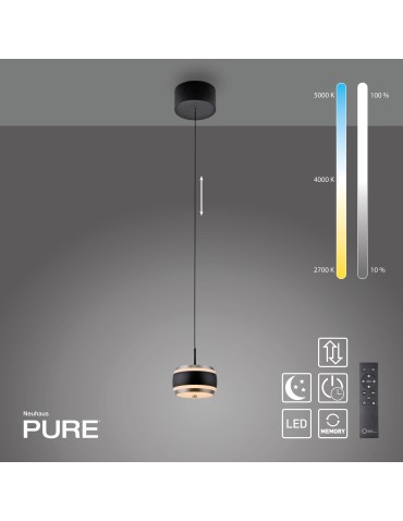 Paul Neuhaus Pure Falling Rings Lampa Wisząca Czarna 2503-18 - product 2