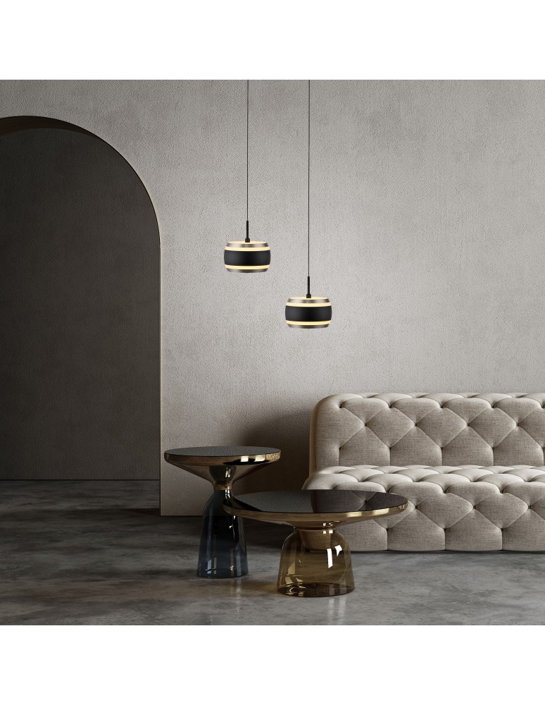 Paul Neuhaus Pure Falling Rings Lampa Wisząca Czarna 2503-18