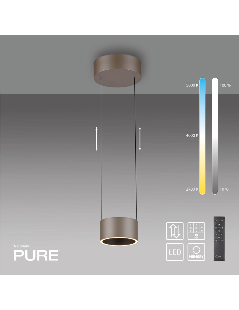 Paul Neuhaus Pure Clipse Lampa Wisząca Brązowa 2471-97