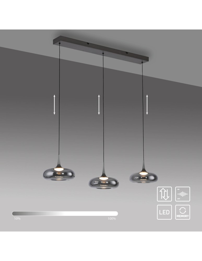 Paul Neuhaus Posh Lampa Wisząca Szara 15693-15