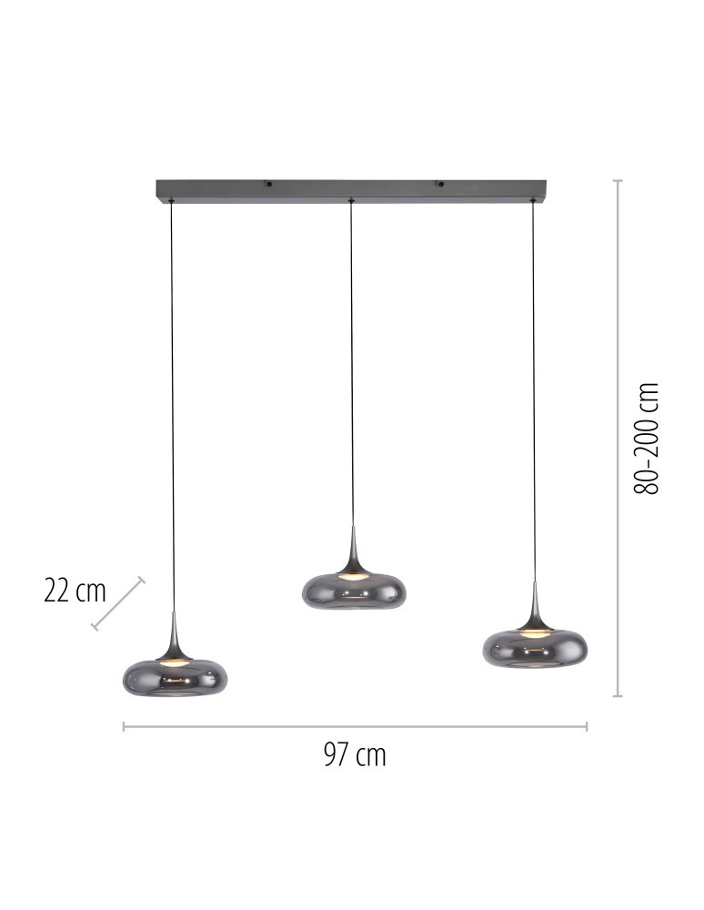 Paul Neuhaus Posh Lampa Wisząca Szara 15693-15