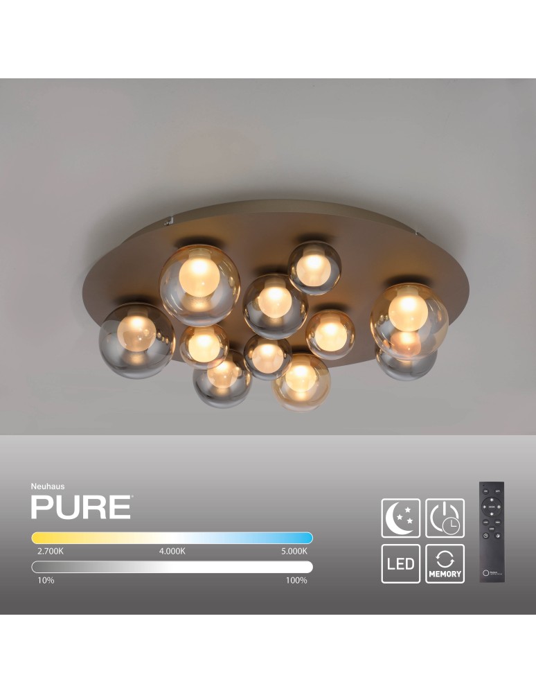 Paul Neuhaus Pure Popup Lampa Sufitowa Brązowa 6588-97