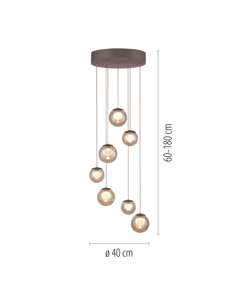 Paul Neuhaus Pure Popup Lampa Wisząca Brązowa 2587-97