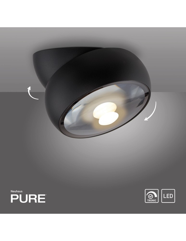 Paul Neuhaus Pure Move Lampa Sufitowa Czarna 6235-18