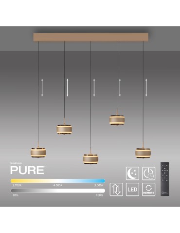 Paul Neuhaus Pure Falling Rings Lampa Wisząca Brązowy/Chrom 2504-97 - product 2