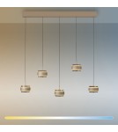 Paul Neuhaus Pure Falling Rings Lampa Wisząca Brązowy/Chrom 2504-97