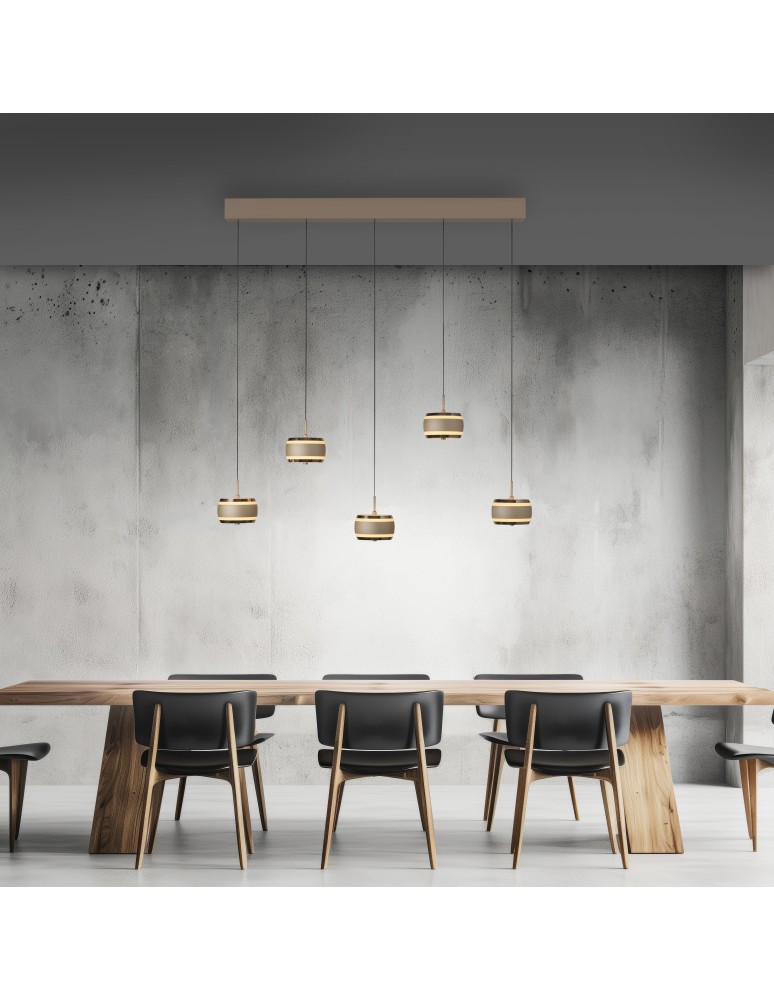 Paul Neuhaus Pure Falling Rings Lampa Wisząca Brązowy/Chrom 2504-97