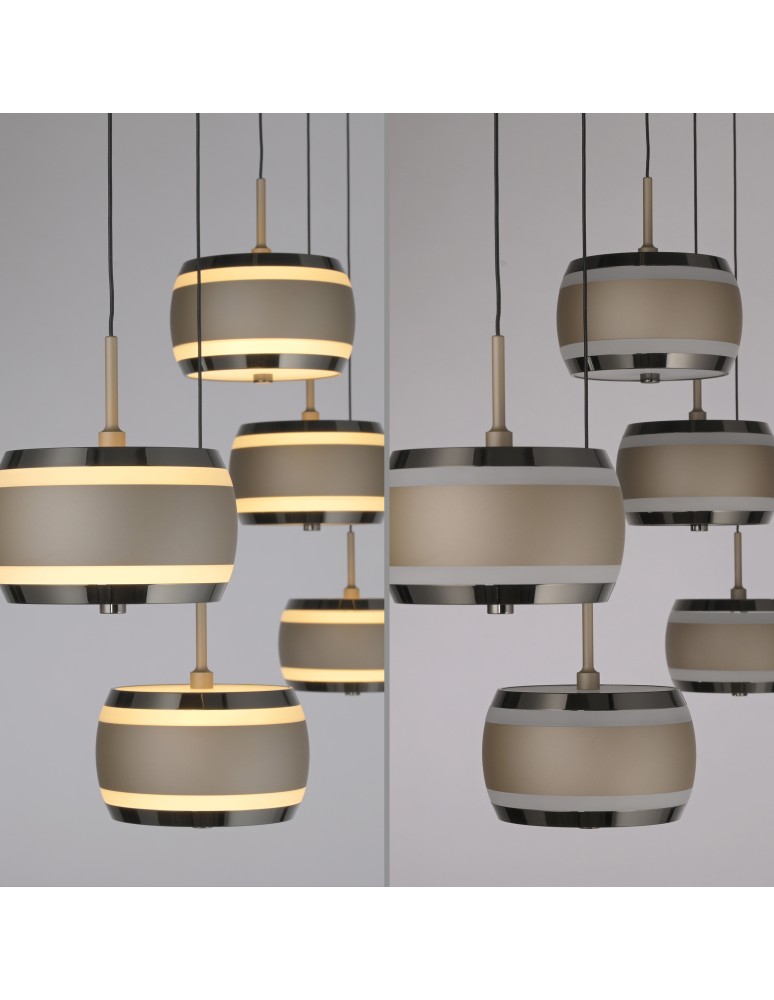 Paul Neuhaus Pure Falling Rings Lampa Wisząca Brązowy/Chrom 2504-97