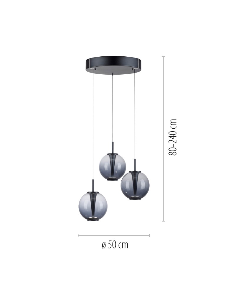 Paul Neuhaus Pure E-Infinity Lampa Wisząca Szara 2222-15