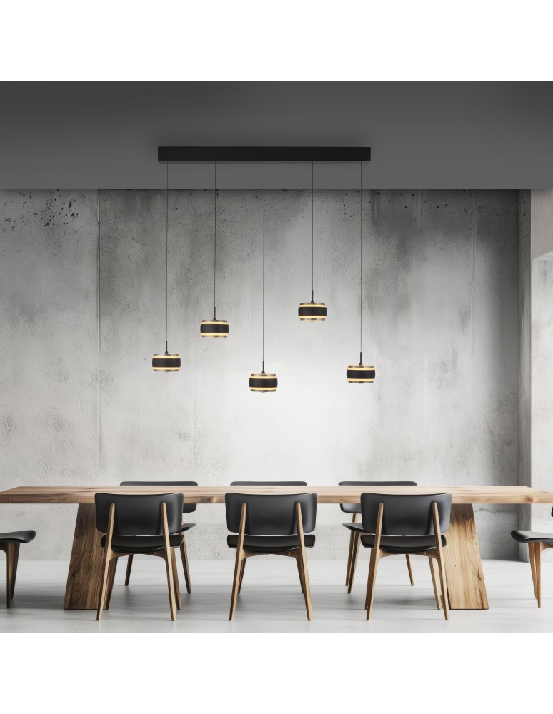 Paul Neuhaus Pure Falling Rings Lampa Wisząca Czarna 2504-18